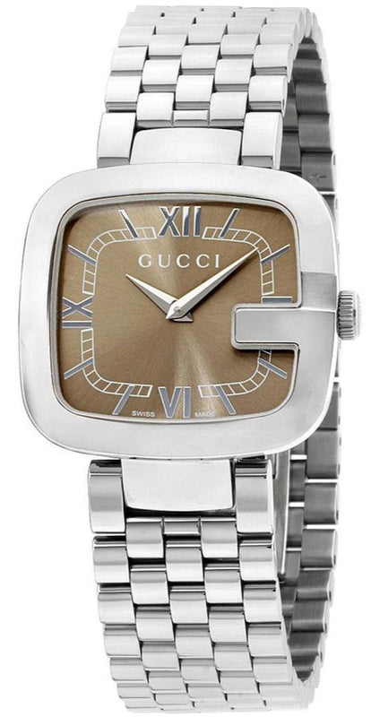 Buy Shop Gucci G-Gucci Brown Dial Silver Steel Strap Watch For Women - YA125413 USA Online