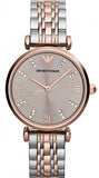 Buy Shop Emporio Armani Gianni T Bar Grey Dial Two Tone Steel Strap Watch For Women - AR1840 USA Online