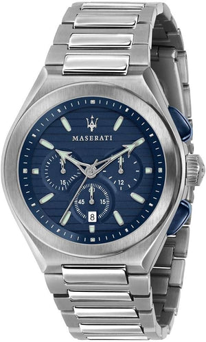 Buy Shop Maserati Triconic Quartz Blue Dial Silver Steel Strap Watch For Men - R8873639001 USA Online
