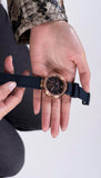 Buy Shop Guess Solistice Diamonds Roe Gold Dial Black Rubber Strap Watch for Women - GW0484L2 USA Online