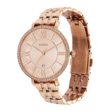 Buy Shop Fossil Jacqueline Rose Gold Dial Rose Gold Steel Strap Watch for Women - ES3546 USA Online