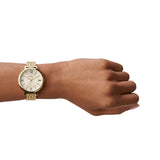 Buy Shop Fossil Jacqueline White Dial Gold Steel Strap Watch for Women - ES3434 USA Online