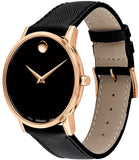 Buy Shop Movado Museum Classic Black Dial Black Leather Strap Watch for Men - 0607196 USA Online