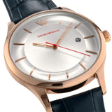 Buy Shop Emporio Armani Classic Silver Dial Blue Leather Strap Watch For Men - AR11131 USA Online