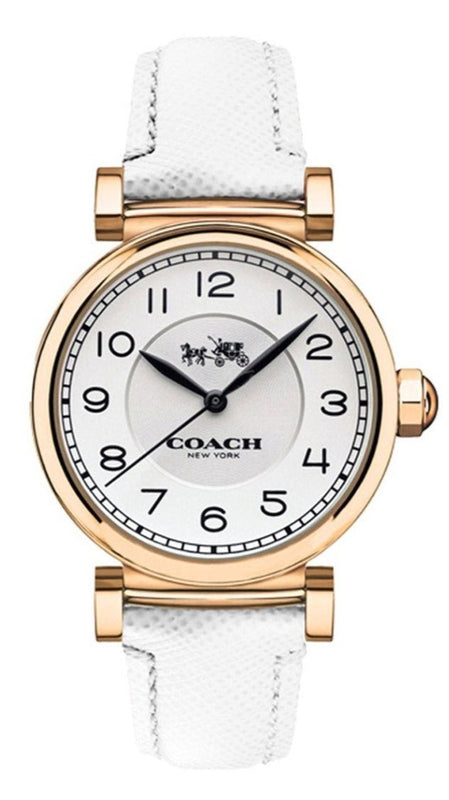 Buy Shop Coach Madison White Dial White Leather Strap Watch for Women - 14502408 USA Online