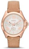 Buy Shop Fossil Cecile White Dial Beige Leather Strap Watch for Women - AM4532 USA Online