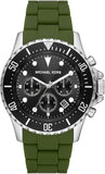 Buy Shop Michael Kors Everest Chronograph Black Dial Green Silicone Strap Watch For Men - MK8981 USA Online