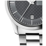 Gucci G Timeless Grey Dial Silver Steel Strap Watch For Men - YA126441