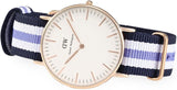 Buy Shop Daniel Wellington Classic Trinity White Dial Three Tone Nylon Strap Watch For Women - 0509DW USA Online