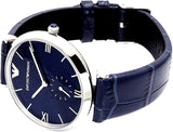 Buy Shop Emporio Armani Gianni T Bar Quartz Blue Dial Blue Leather Strap Watch For Men - AR11300 USA Online