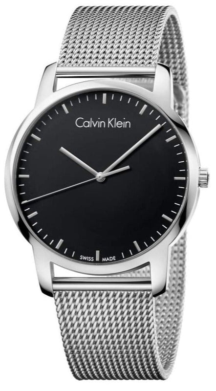 Buy Shop Calvin Klein City Chronograph Black Dial Silver Mesh Bracelet Watch for Men - K2G2G121 USA Online