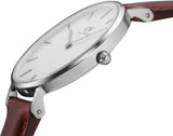 Buy Shop Daniel Wellington Classic Petite St Mawes White Dial Brown Leather Strap Watch For Women - DW00100187 USA Online