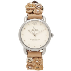 Buy Shop Coach Perry White Dial Brown Floral Leather Strap Watch for Women - 14502873 USA Online