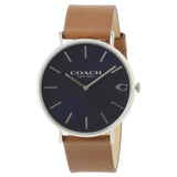 Coach Charles Blue Dial Brown Leather Strap Watch for Men - 14602151