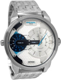 Buy Shop Diesel Mini Daddy Dual Time Silver Dial Stainless Steel Watch For Men - DZ7305 USA Online