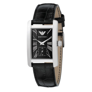 Buy Shop Emporio Armani Classic Black Dial Black Leather Strap Watch For Women - AR0144 USA Online