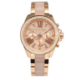 Michael Kors Wren Crystals Rose Gold Dial Rose Gold Steel Strap Watch for Women - MK6096