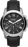 Buy Shop Fossil Grant Chronograph Black Dial Black Leather Strap Watch for Men - FS4812 USA Online