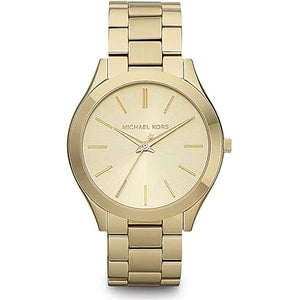 Buy Shop Michael Kors Slim Runway Analog Gold Dial Gold Steel Strap Watch For Women - MK3739 USA Online