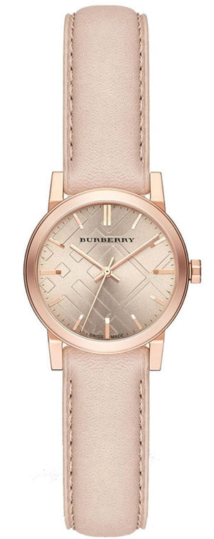 Burberry The City Gold Dial Beige Leather Strap Watch for Women - BU9210