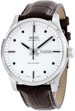 Buy Shop Mido Multifort Automatic Silver Dial Black Leather Strap Watch For Men - M005.430.16.031.80 USA Online