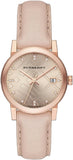 Burberry The City Diamonds Beige Dial Beige Leather Strap Watch for Women - BU9131