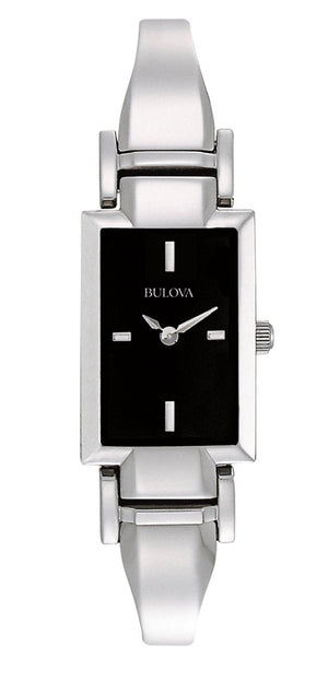 Bulova Classic Collection Black Dial Silver Steel Strap Watch for Women - 96L138