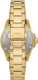 Fossil Blue Dive Three Hand White Dial Gold Steel Strap Watch For Women - ES5350