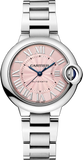 Buy Shop Cartier Ballon Bleu de Cartier Pink Dial Silver Steel Strap Watch for Women - WSBB0046 USA Online