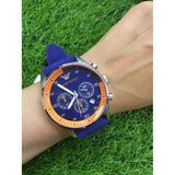 Buy Shop Emporio Armani Chronograph Blue Dial Blue Rubber Strap Watch For Men - AR5864 USA Online
