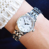 Buy Shop Tissot Le Locle Automatic Double Happiness Lady Silver Dial Silver Steel Strap Watch For Women - T41.1.183.35 USA Online