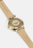 Buy Shop Emporio Armani Gianni T Bar Crystals Silver Dial Brown Leather Strap Watch For Women - AR11518 USA Online