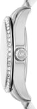 Buy Shop Michael Kors Lexington Lux Three Hand Mother of Pearl Silver Dial Silver Steel Strap Watch for Women - MK7445 USA Online