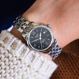 Buy Shop Tissot Le Locle Automatic Small Lady Black Dial Silver Steel Strap Watch For Women - T41.1.183.53 USA Online