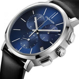 Buy Shop Calvin Klein Chronograph Blue Dial Black Leather Strap Watch for Men - K8Q371CN USA Online