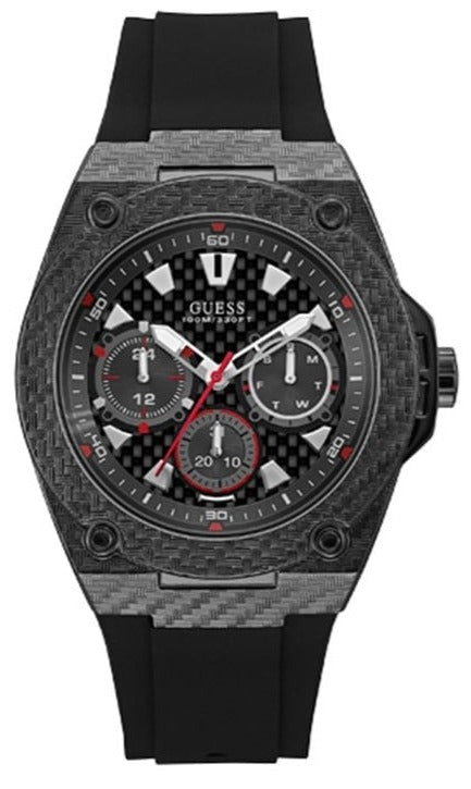 Buy Shop Guess Legacy Black Dial Black Rubber Strap Watch For Men - W1048G2 USA Online