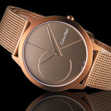 Buy Shop Calvin Klein Minimal Quartz Pink Gold Dial Pink Gold Mesh Bracelet Watch for Men - K3M11TFK USA Online