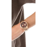 Marc Jacobs Rock Chronograph Red Mother of Pearl Dial Rose Gold Stainless Steel Strap Unisex Watch - MBM3251