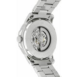 Buy Shop Fossil Grant Automatic Skeleton Black Dial Silver Steel Strap Watch for Men - ME3103 USA Online