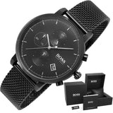 Buy Shop Hugo Boss Integrity Black Dial Black Mesh Bracelet Watch for Men - 1513813 USA Online