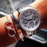 Buy Shop Michael Kors Ritz White Dial Silver Stainless Steel Strap Watch for Women - MK5020 USA Online