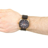 Buy Shop Fossil Machine Chronograph Black Dial Black Leather Strap Watch for Men - FS5120 USA Online