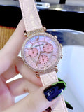Buy Shop Swarovski Passage Chrono Pink Dial Pink Leather Strap Watch for Women - 5580352 USA Online