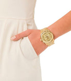 Buy Shop Michael Kors Brinkley Diamonds Gold Dial Gold Steel Strap Watch for Women - MK6187 USA Online