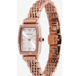 Buy Shop Emporio Armani Gianni T Bar Quartz Crystals White Dial Rose Gold Steel Strap Watch For Women - AR11406 USA Online