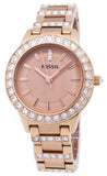 Buy Shop Fossil Jesse Crystal Rose Gold Dial Rose Gold Steel Strap Watch for Women - ES3020 USA Online