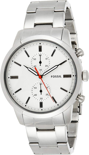 Buy Shop Fossil Townsman White Dial Silver Steel Strap Watch for Men - FS5346 USA Online