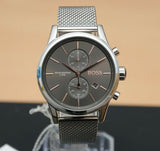 Hugo Boss Jet Chronograph Grey Dial Silver Mesh Bracelet Watch for Men - 1513440