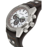 Buy Shop Fossil Coachman Chronograph Silver Dial Brown Leather Strap Watch for Men - CH2565 USA Online