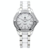 Buy Shop Tag Heuer Aquaracer Diamonds White Dial Two Tone Steel Strap Watch for Women - WAY131F.BA0914 USA Online